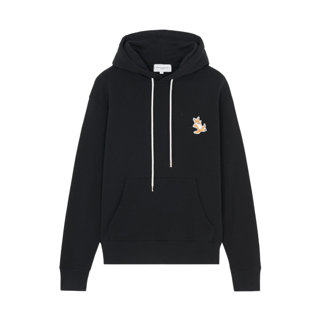 IU00355KM0001-P199 Maison Kitsune Chillax Fox Patch Hooded Sweatshirt Black