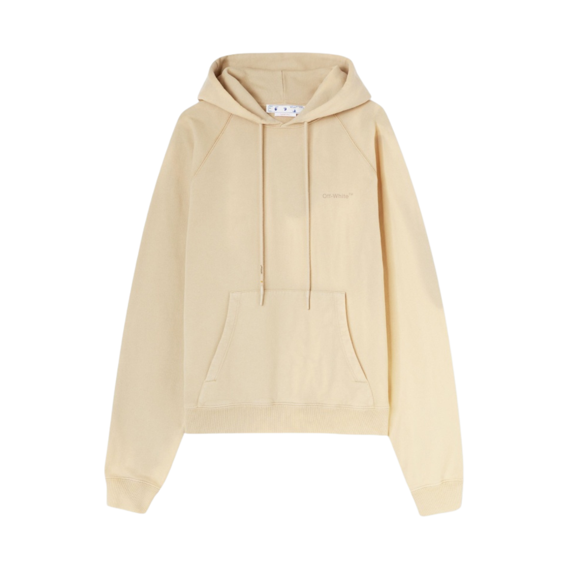 OMBB096F22FLE0011717 Off-White Diagonal Stripe Loose Hoodie Beige