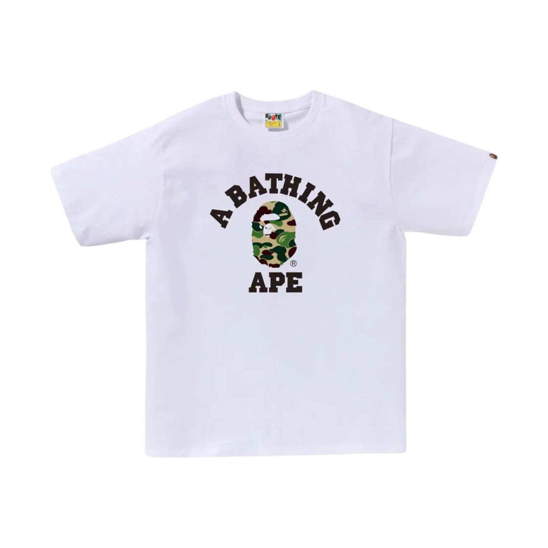 베이프 ABC 카모 컬리지 티셔츠 화이트 그린(BAPE ABC Camo College T-Shirt White Green)
