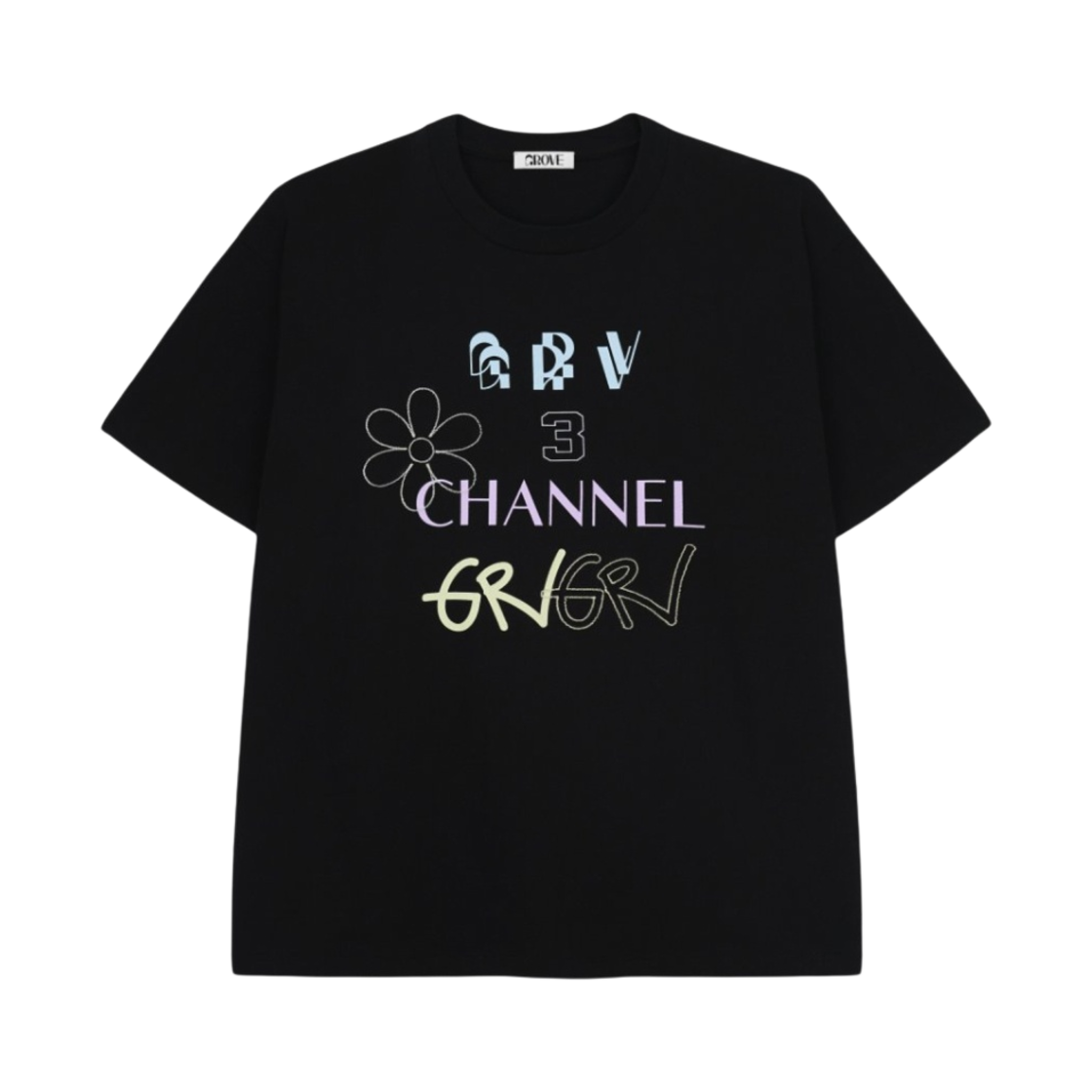 그로브 22서머 GRV 채널 티셔츠 블랙(Grove 22summer GRV Channel Tee Black)