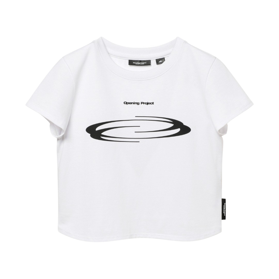 오프닝프로젝트 여성 크롭 심볼 티셔츠 흰색