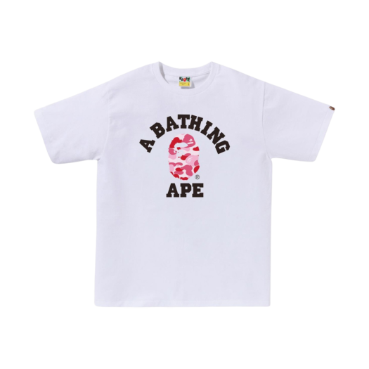 BAPE ABC Camo College T-Shirt White Pink