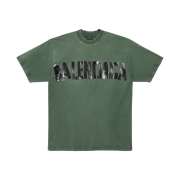 Balenciaga New Tape Type Medium Fit T-Shirt Dark Green