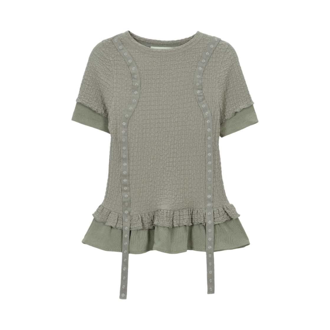 베이컨트 아카이브 에델 레이어드 셔링 티셔츠 카키