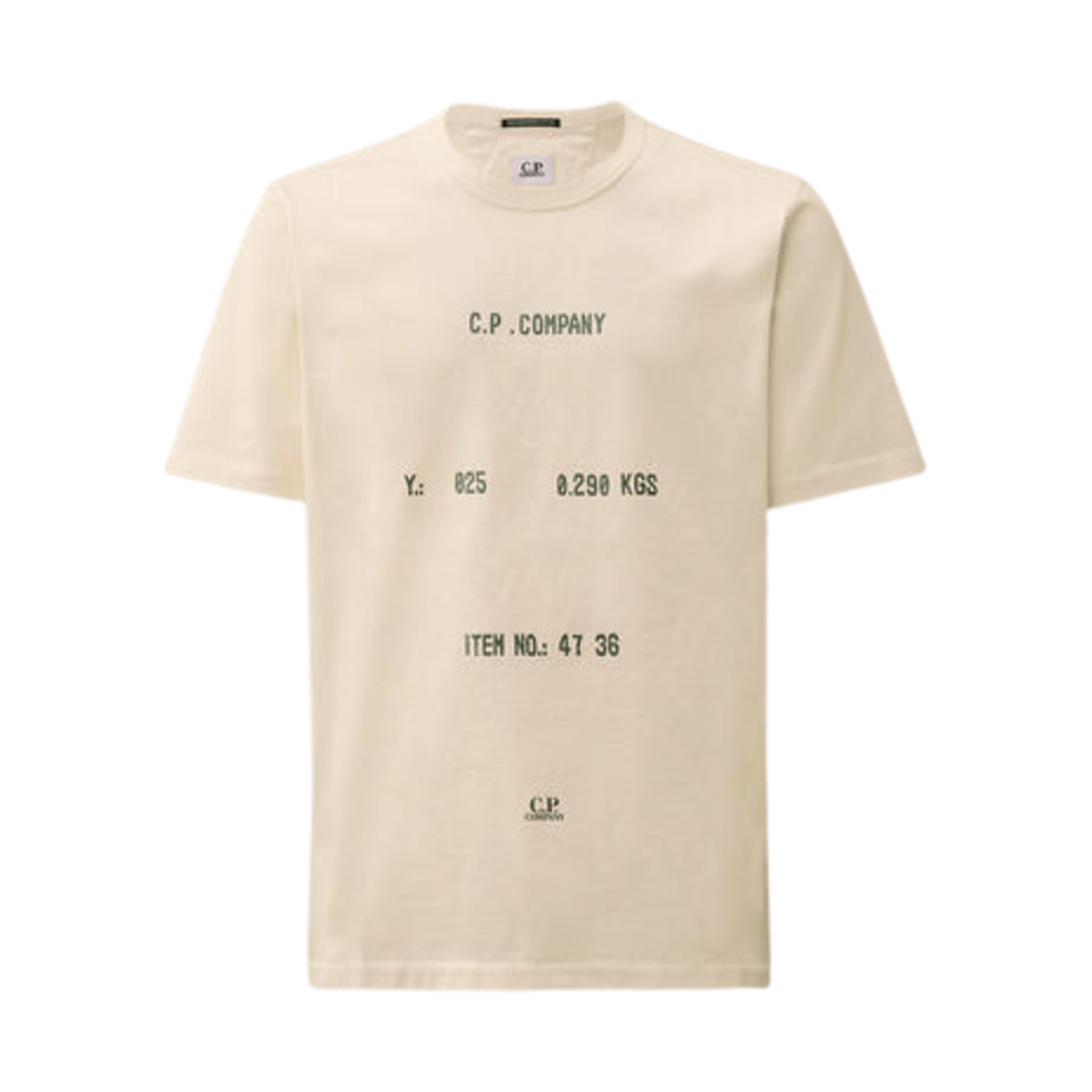 18CMTS107A110301W103 C.P. Company 30/2 Mercerized Jersey Twisted Typographic Logo T-Shirt Gauze White - 25SS