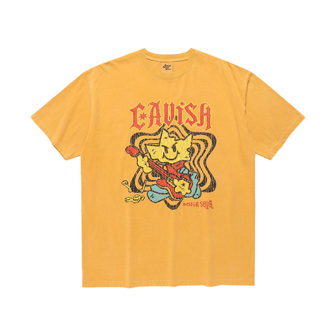 카비시 락 스타 피그먼트 숏슬리브 티셔츠 오렌지