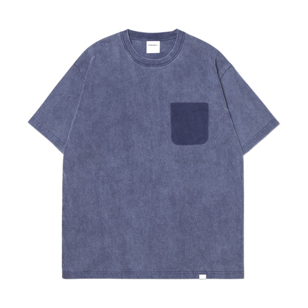 노매뉴얼 디태치드 포켓 티셔츠 워시드 블루