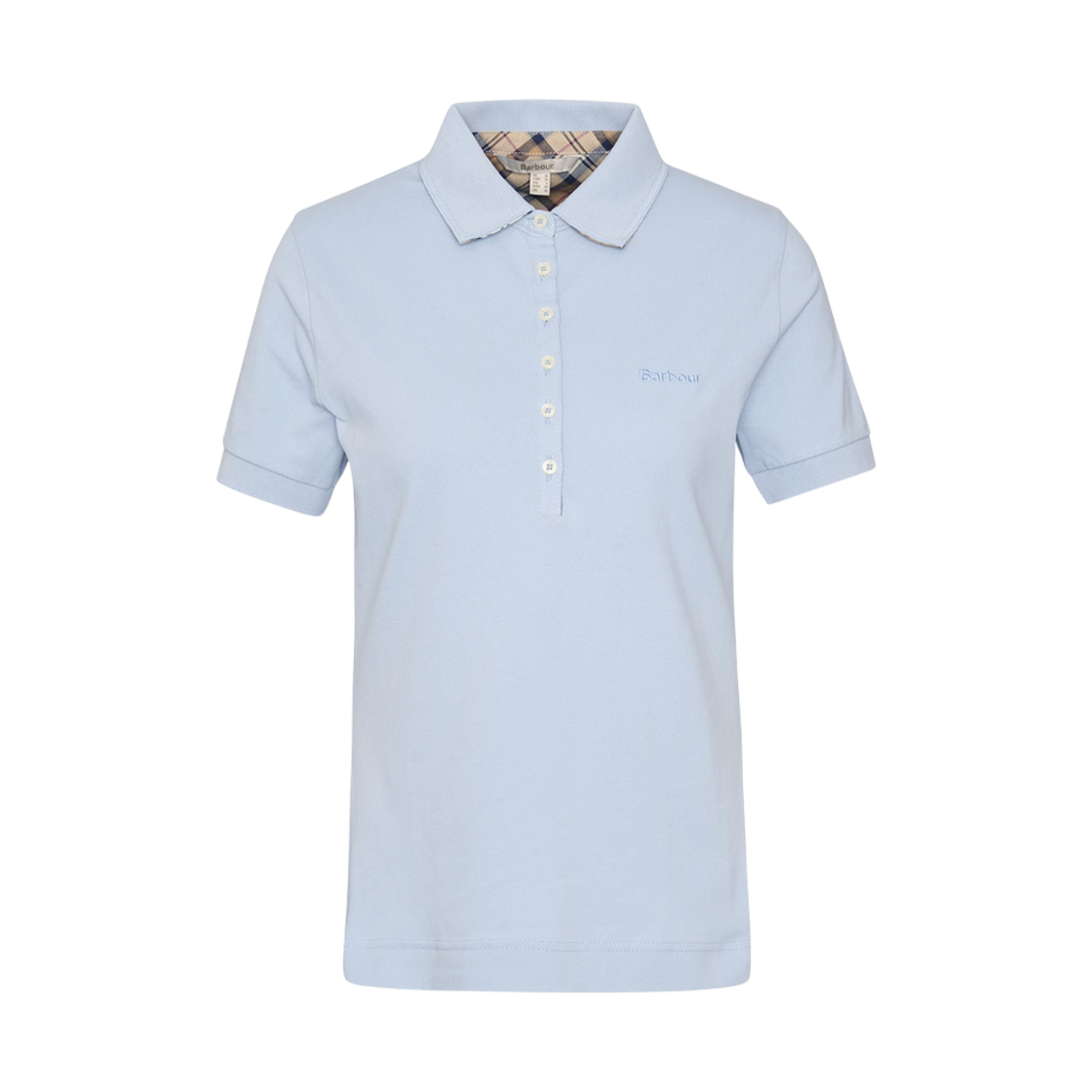 (W) 바버 포츠다운 폴로 셔츠 블루 헤시안((W) Barbour Portsdown Polo Shirt Blue Hessian) - 1