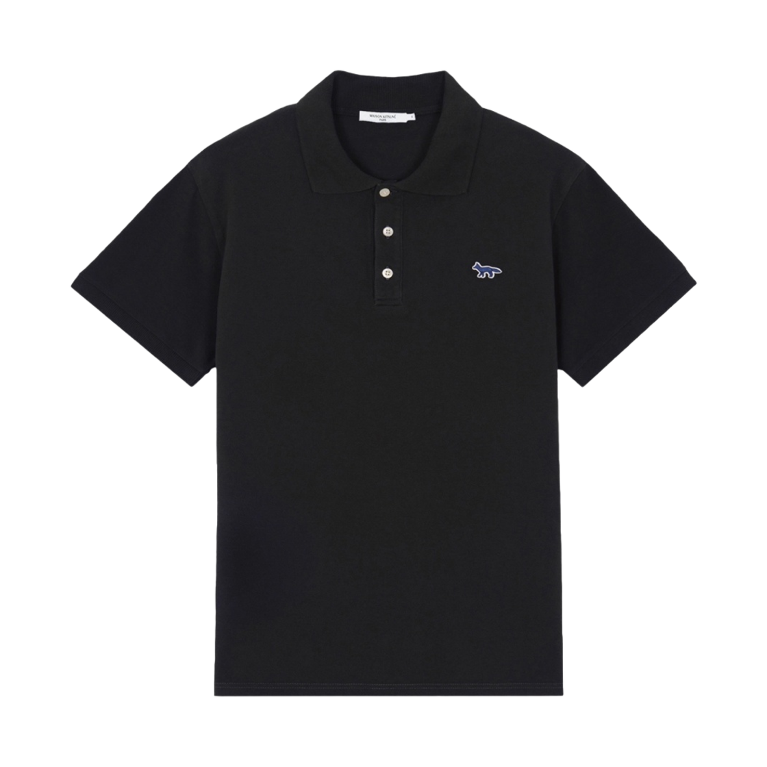 메종 키츠네 네이비 폭스 패치 클래식 폴로 블랙(Maison Kitsune Navy Fox Patch Classic Polo Black) - 1