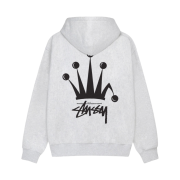 Stussy Regal Crown Zip Hoodie Ash Heather