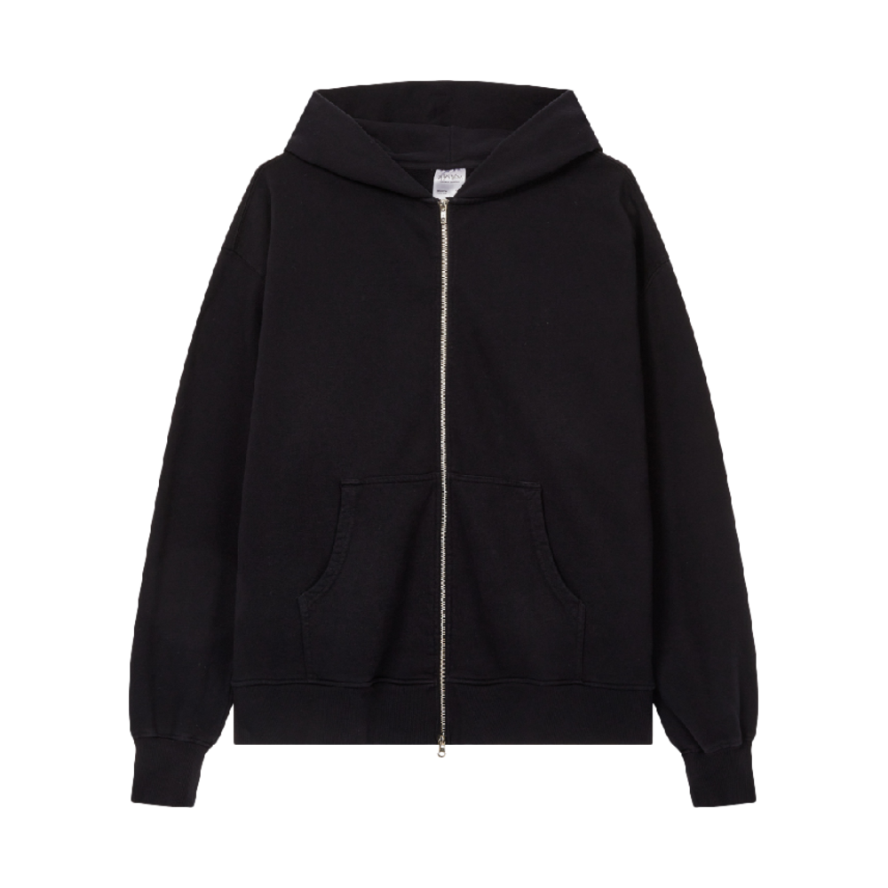 샤카웨어 13.5온스 LA 가먼트다이 더블 집업 후디 블랙(Shaka Wear 13.5oz Los Angeles Heavyweight Garment Dye Double Zip-Up Hoodie Black)