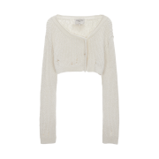 (W) Matin Kim Button Bolero Knit Cardigan Ivory