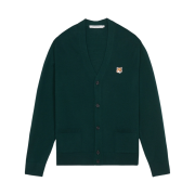 Maison Kitsune Fox Head Patch Classic Cardigan Deep Green
