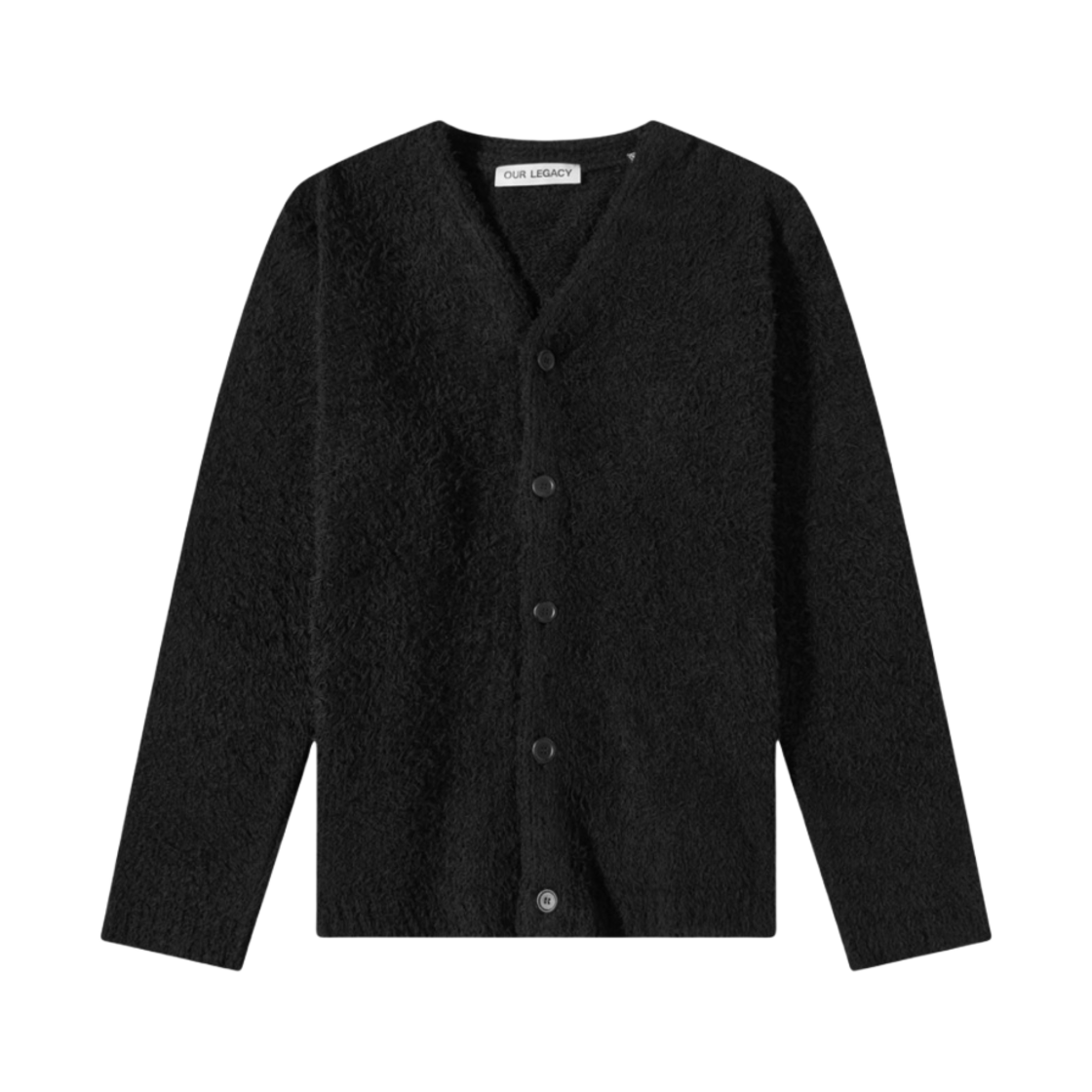 아워레가시 니티드 가디건 블랙 클라우디 코튼