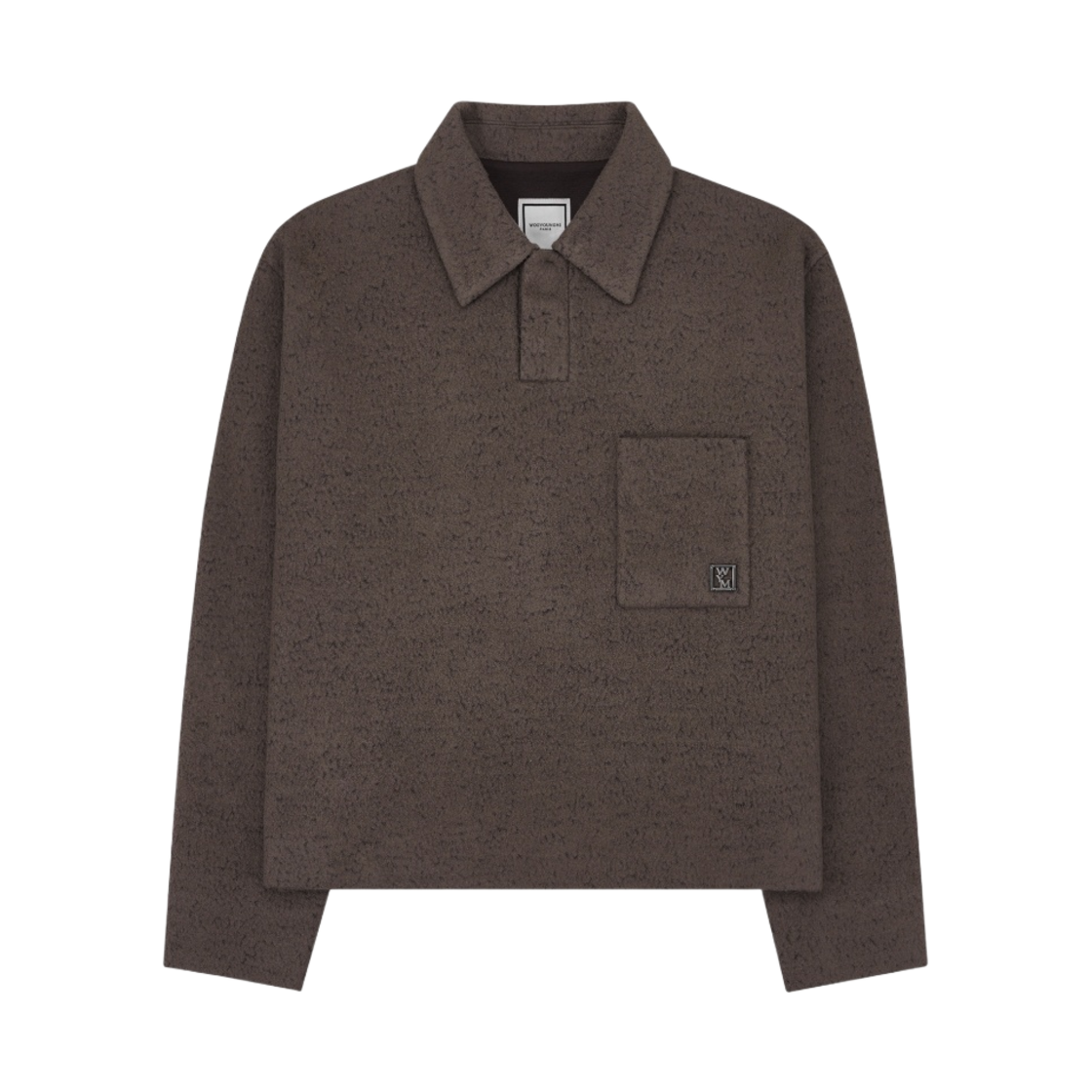 우영미 울 크롭 티셔츠 브라운 - 22FW