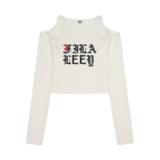 (W) Leey x Fila Cut-out Crop Long Sleeve Ivory
