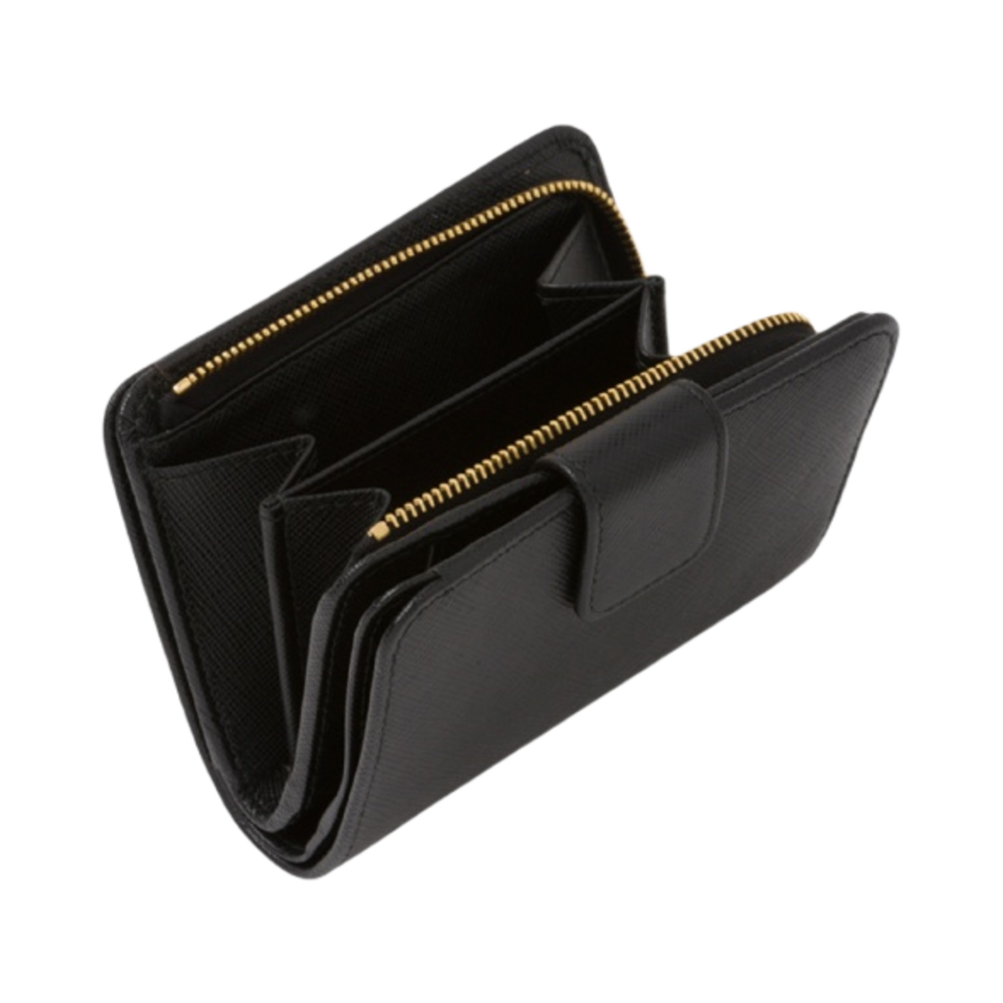 프라다 사피아노 메탈 로고 반지갑 블랙(Prada Saffiano Metal Logo Wallet Black) - 2
