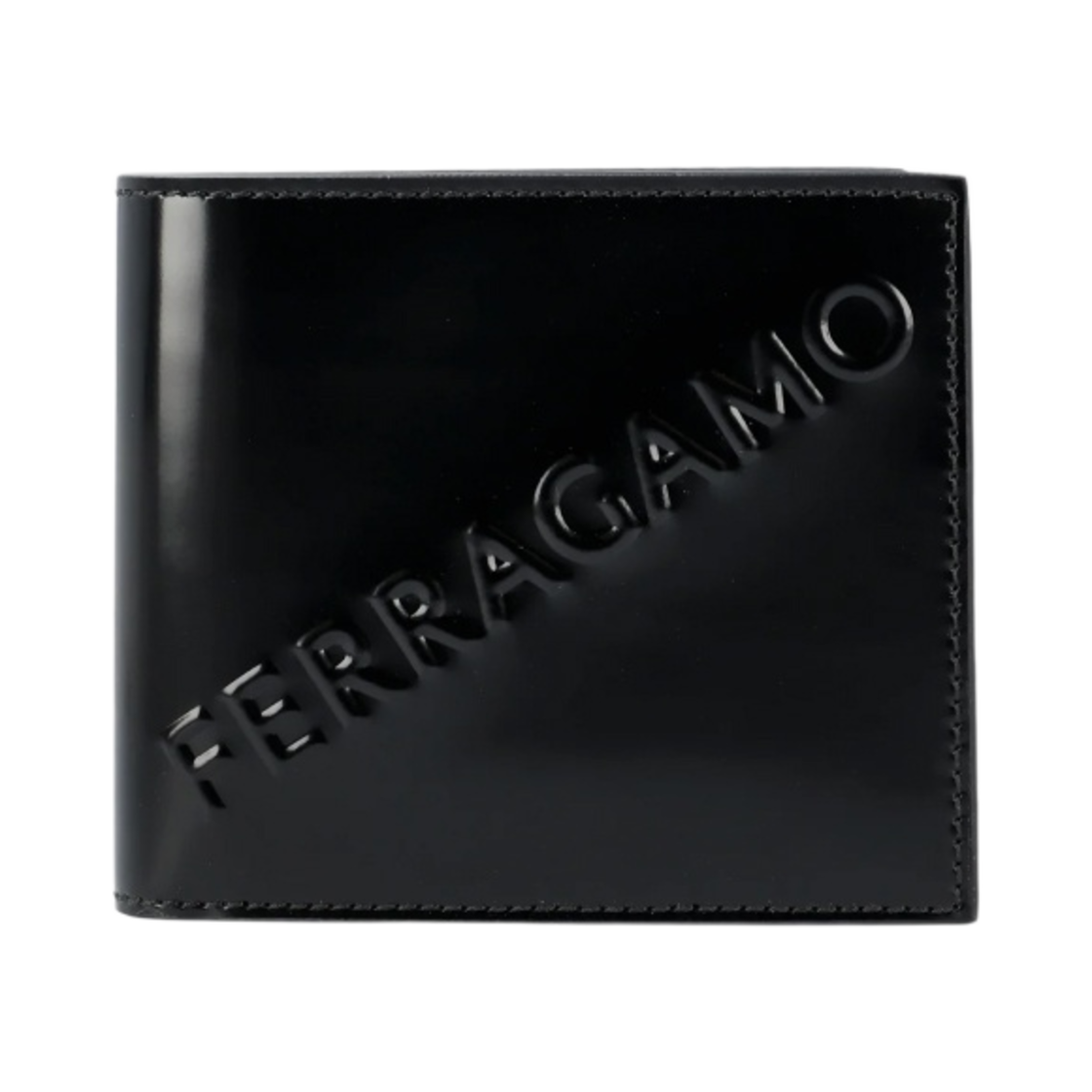 661271-765944 Ferragamo Embossed Logo Leather Wallet Black