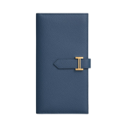 Hermes Bearn Wallet Epsom & Gold Navy