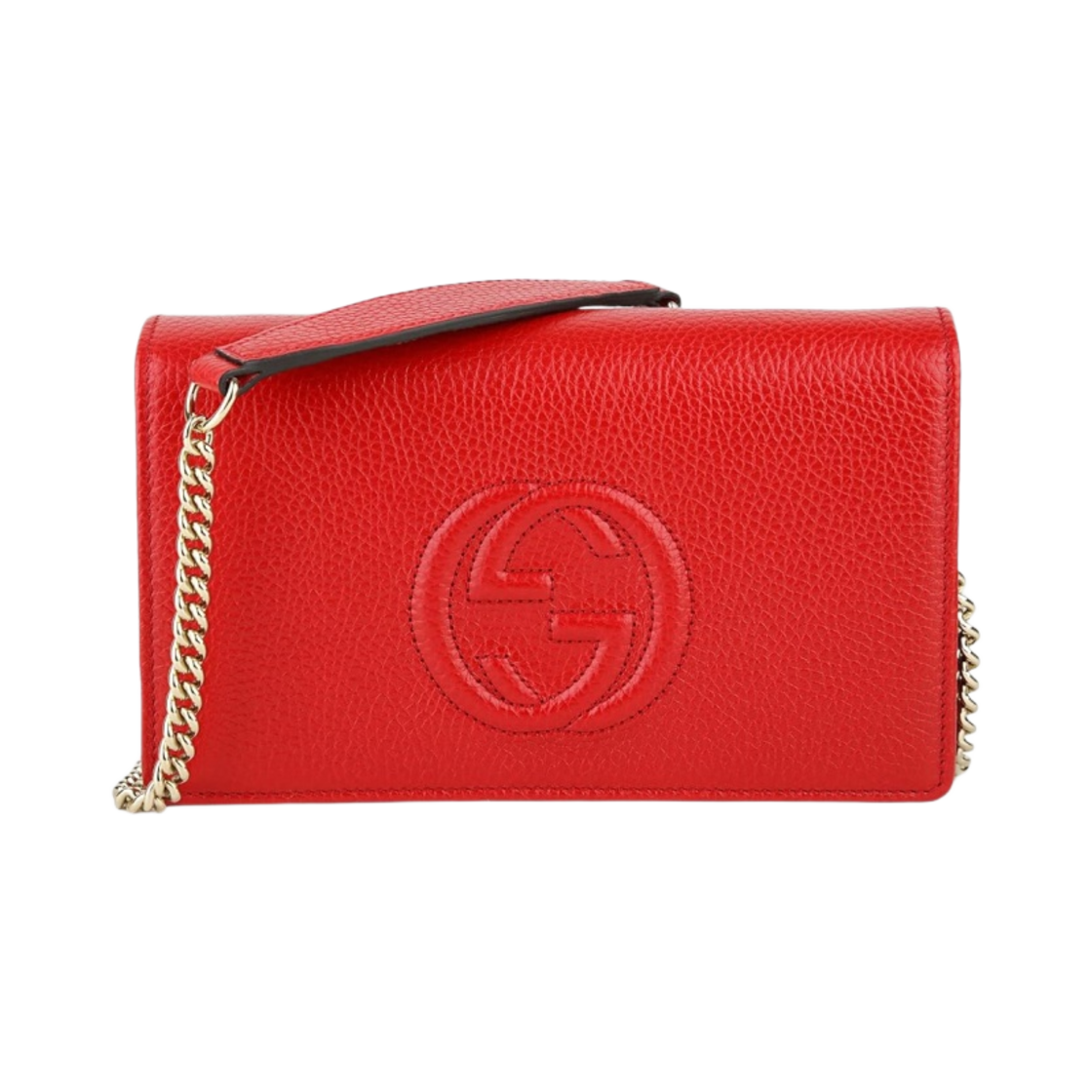 598211-A7M0G-6523 Gucci Soho Chain Wallet Red