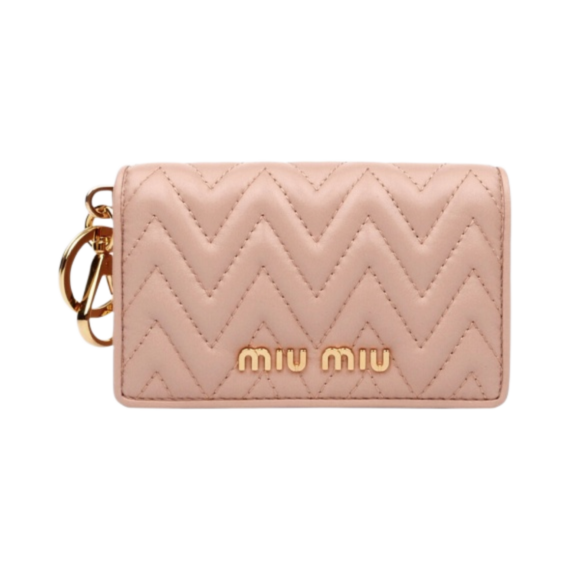 미우 미우 나파 퀼팅 키링 카드 홀더 오키드 핑크(Miu Miu Nappa Quilting Keyring Card Holder Orchid Pink) - 1