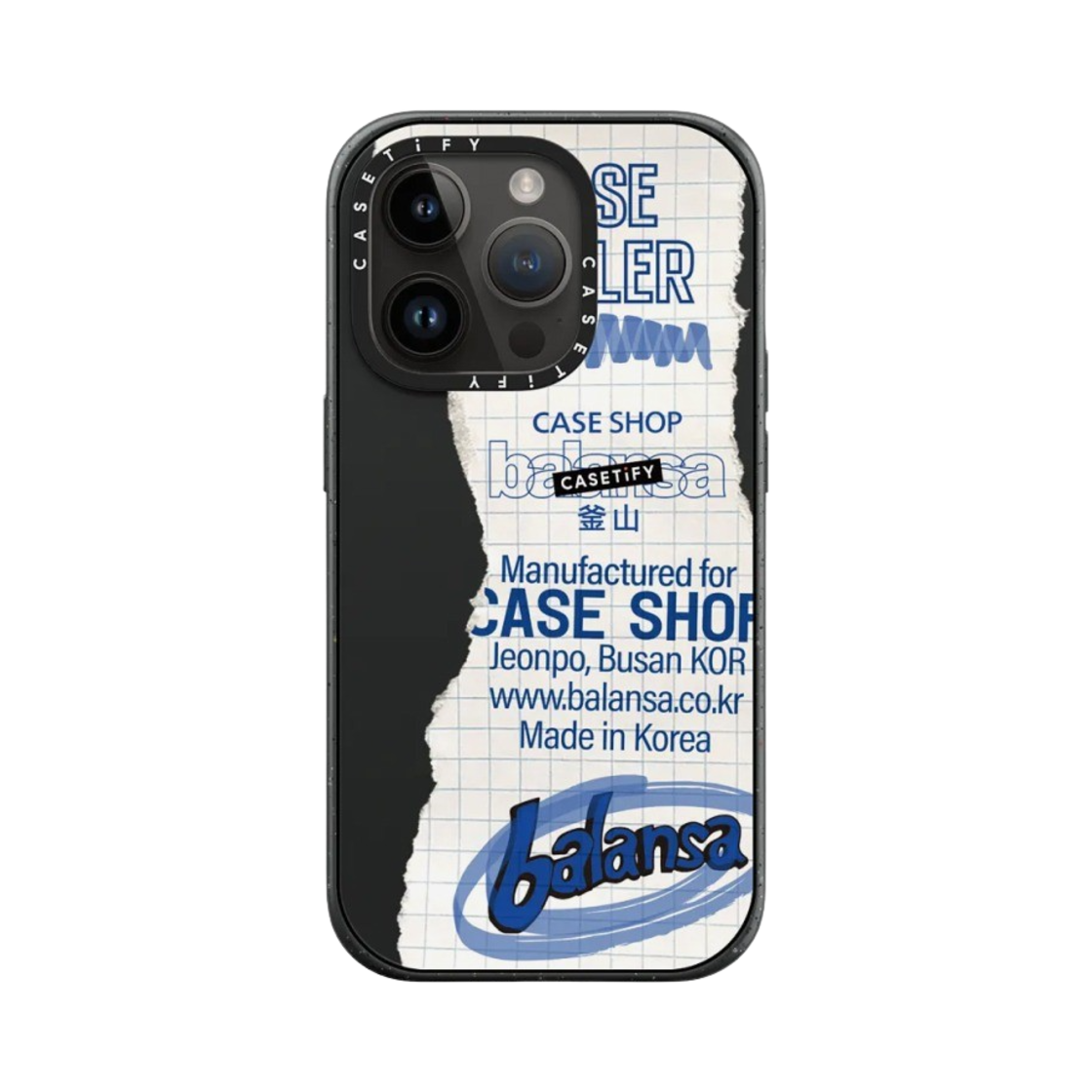 케이스티파이 x 발란사 아이폰 메모 임팩트 케이스 블랙 매트 블랙(Casetify x Balansa iPhone Memo Impact Case Black Matt Black) - 3