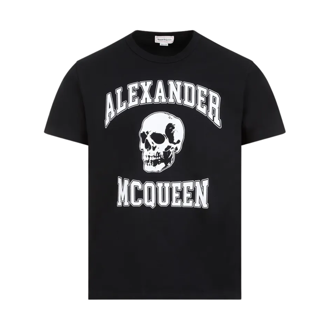 759442QVZ290901 Alexander McQueen Signature Skull Logo Print T-Shirt Black