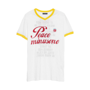 Peaceminusone V-Neck Ringer T-Shirt #1 Yellow