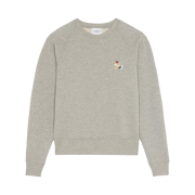 (W) Maison Kitsune Dressed Fox Patch Adjusted Sweatshirt Grey Melange