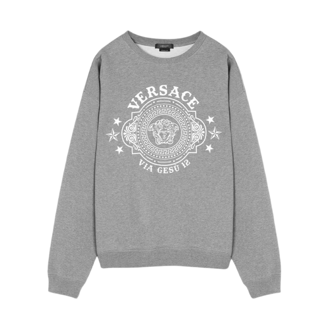 1010706-1A07766-1E100 Versace Medusa Badge Sweatshirt Gray