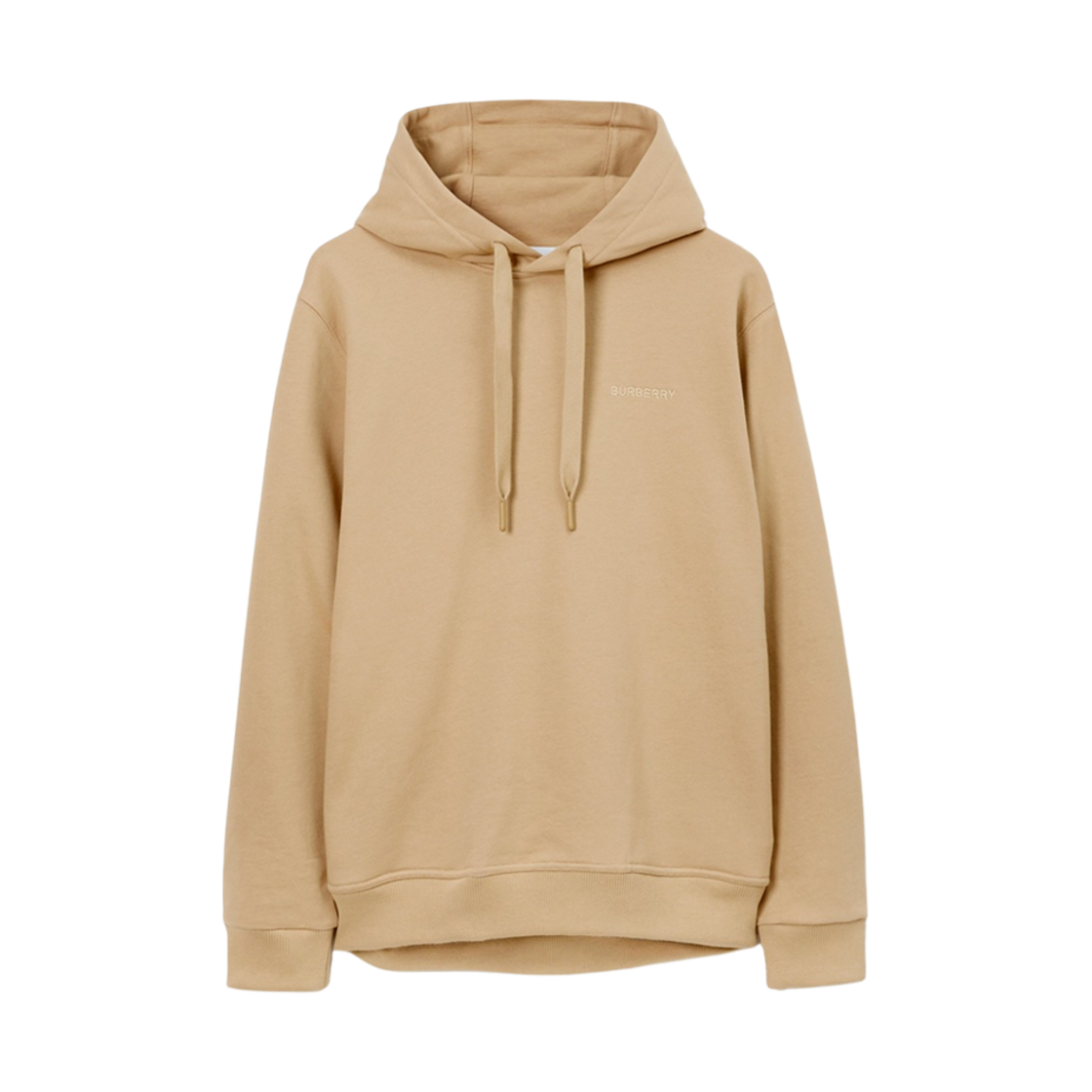 8072714 Burberry Check EKD Cotton Hoodie Soft Fawn