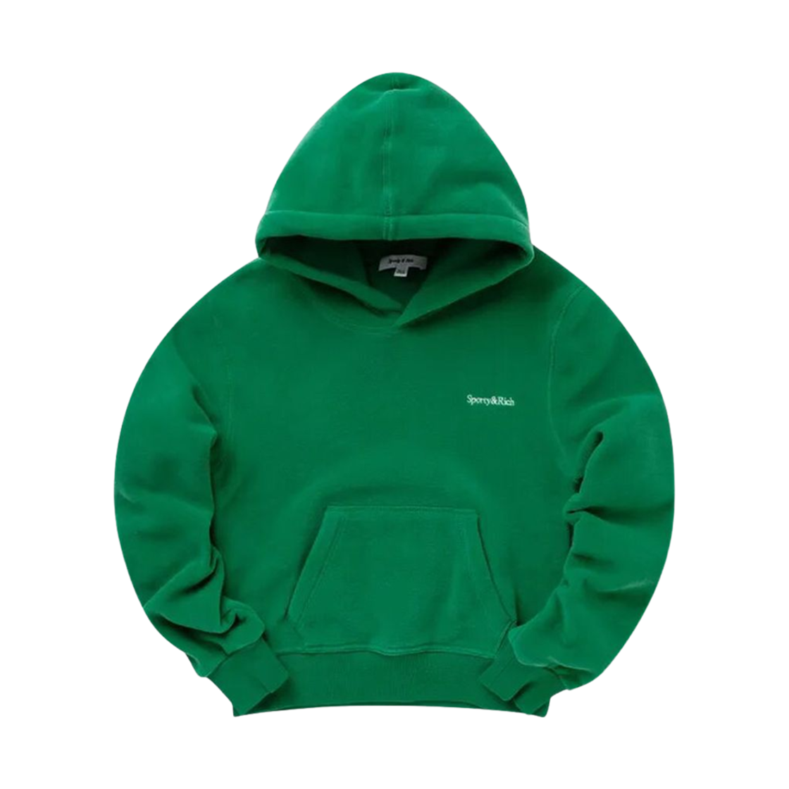 스포티 앤 리치 세리프 로고 후드 폴라 스웨트셔츠 베르데(Sporty & Rich Serif Logo Hooded Polar Sweatshirt Verde)