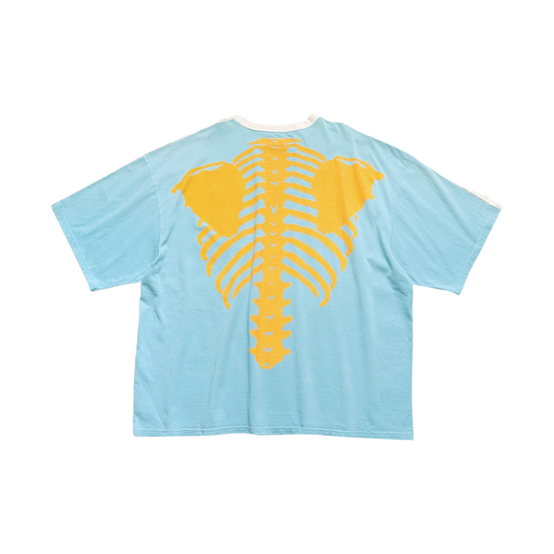 캐피탈 코튼 시팅 투톤 빅 포켓 본 티셔츠 키나리 삭스(Kapital Cotton Sheeting Two Tone Big Pocket Bone T-Shirt Kinari Sax)