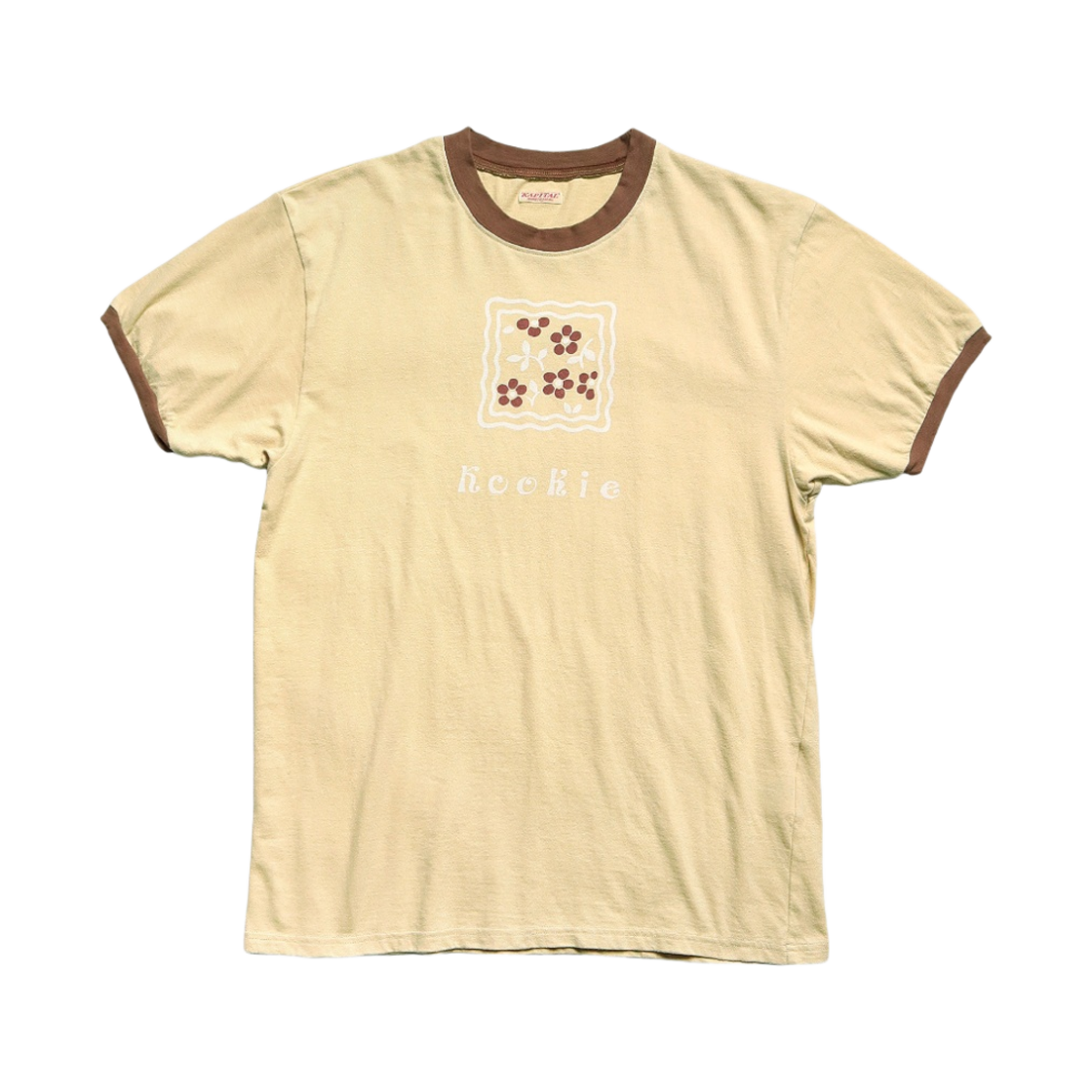 캐피탈 20-T 링거 티셔츠 빅 쿠키 패치 베이지(Kapital 20-T Ringer T-Shirt Big Cookie Patch Beige)