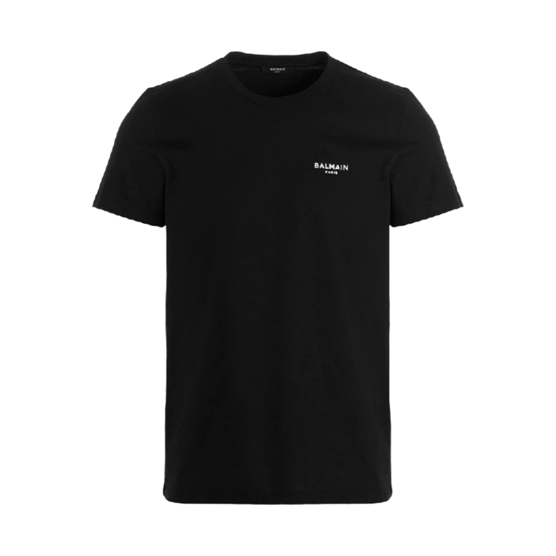 발망 발망 로고 프린트 에코 리스폰시블 코튼 티셔츠 블랙(Balmain Eco Responsible Cotton T-Shirt with Balmain Logo Print Black)
