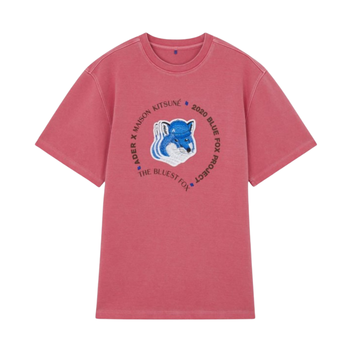 메종 키츠네 x 아더에러 트리플 폭스 헤드 로고 티셔츠 핑크(Maison Kitsune x Ader Error Triple Fox Head Logo T-Shirt Pink)