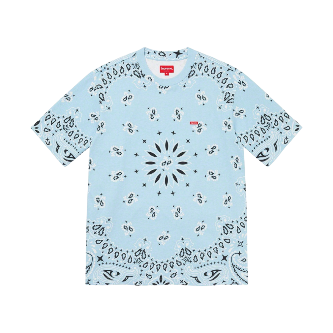 슈프림 스몰 박스 티셔츠 라이트 블루 반다나 - 21SS(Supreme Small Box T-Shirt Light Blue Bandana - 21SS)