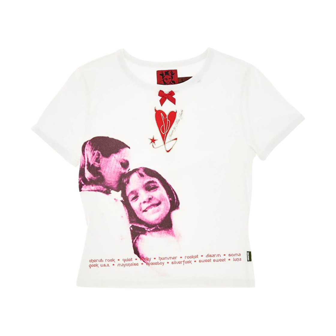 (W) 헤븐 바이 마크 제이콥스 시아미스 드림 베이비 티셔츠 화이트((W) Heaven by Marc Jacobs Siamese Dream Baby T-Shirt White)