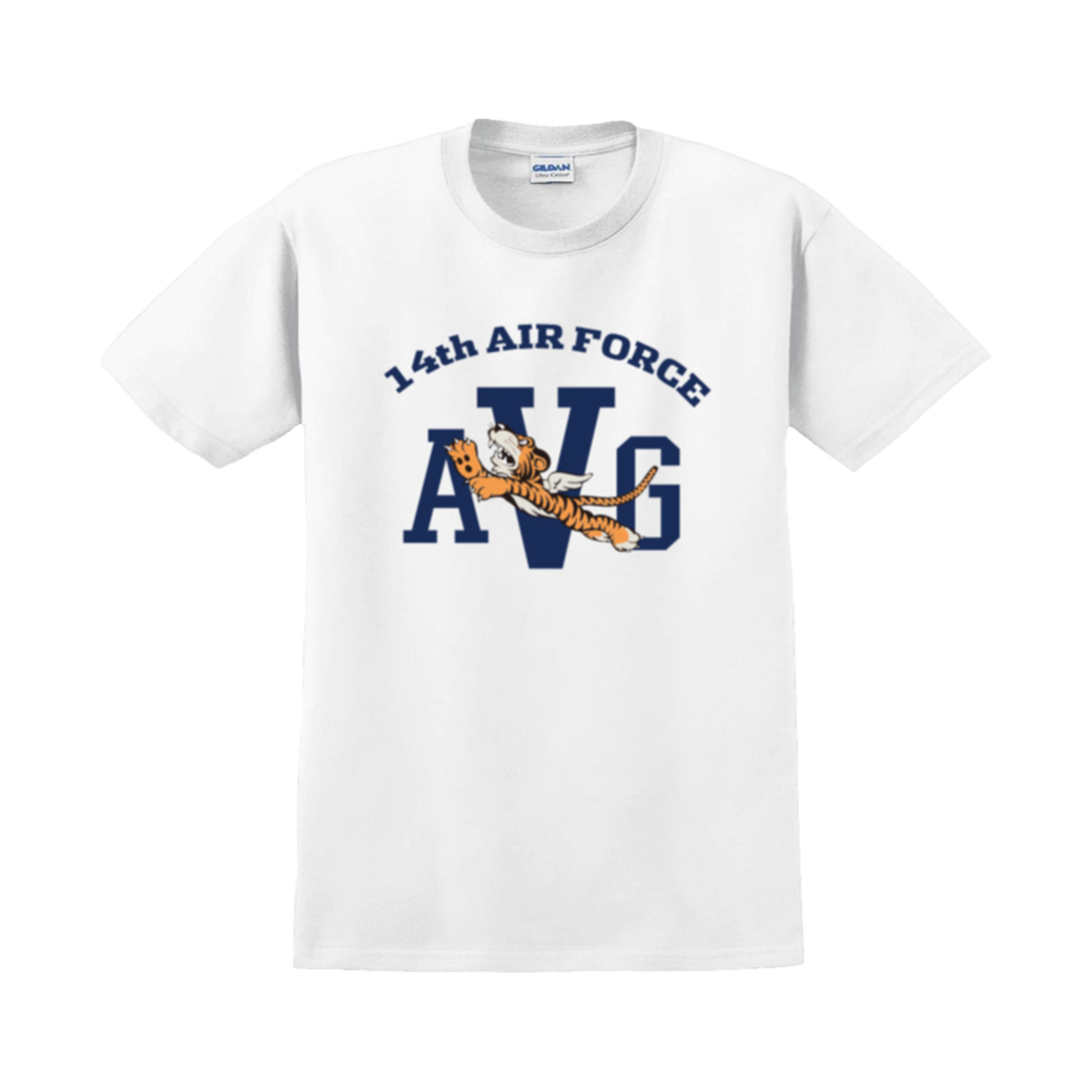 Gildan X 아메리칸 컬렉션 AVG 타이거 티셔츠 화이트(Gildan X American Collection AVG TIGER T-Shirt White)