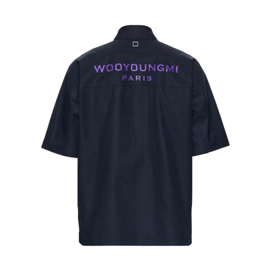 우영미 코튼 백로고 숏슬리브 셔츠 네이비 - 23SS