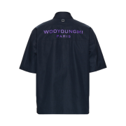 Wooyoungmi Cotton Back Logo Short Sleeve Shirt Navy - 23SS
