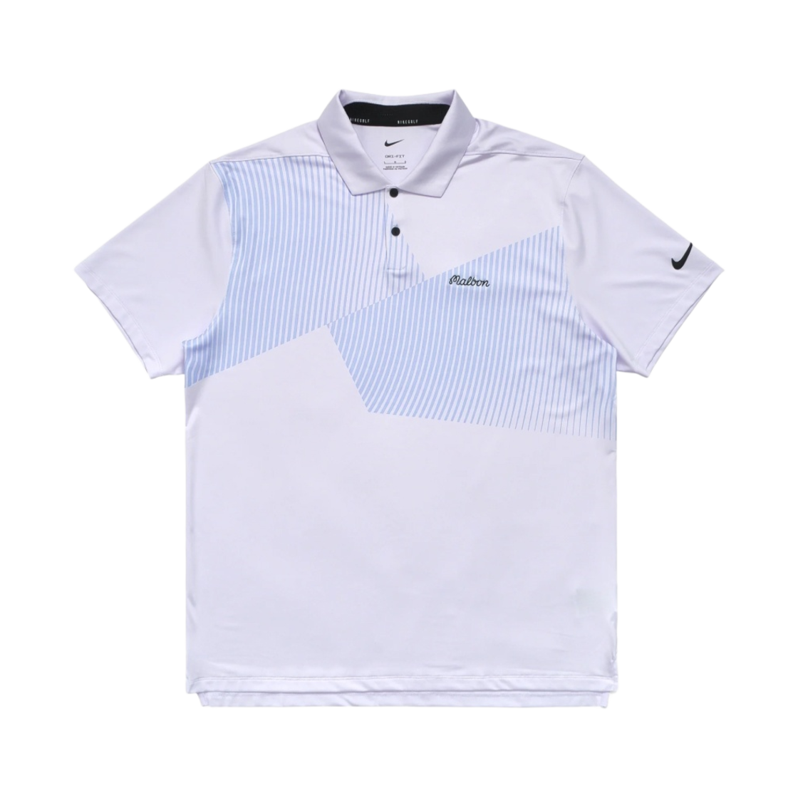말본 골프 x 나이키 드라이핏 베이퍼 FA PRT 폴로 베얼리 그레이프 블랙(Malbon Golf X Nike Dri-Fit Vapor FA PRT Polo Barely Grape Black) - 1