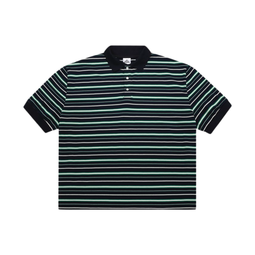 슈프림 스트라이프 테리 숏슬리브 폴로 블랙 - 24SS | Supreme
