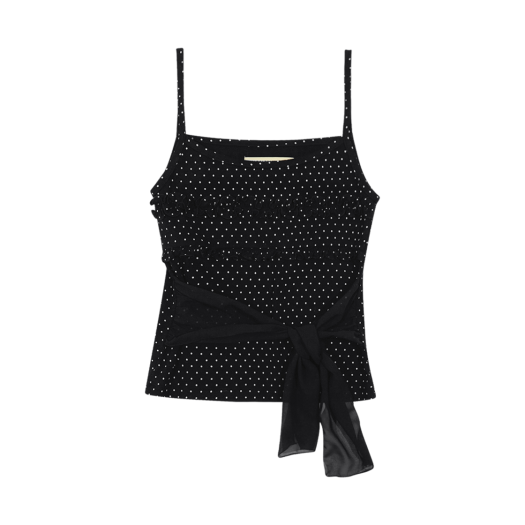 MF2514TS004CBBFR Margarin Fingers Frill Ribbon Tank Top Black
