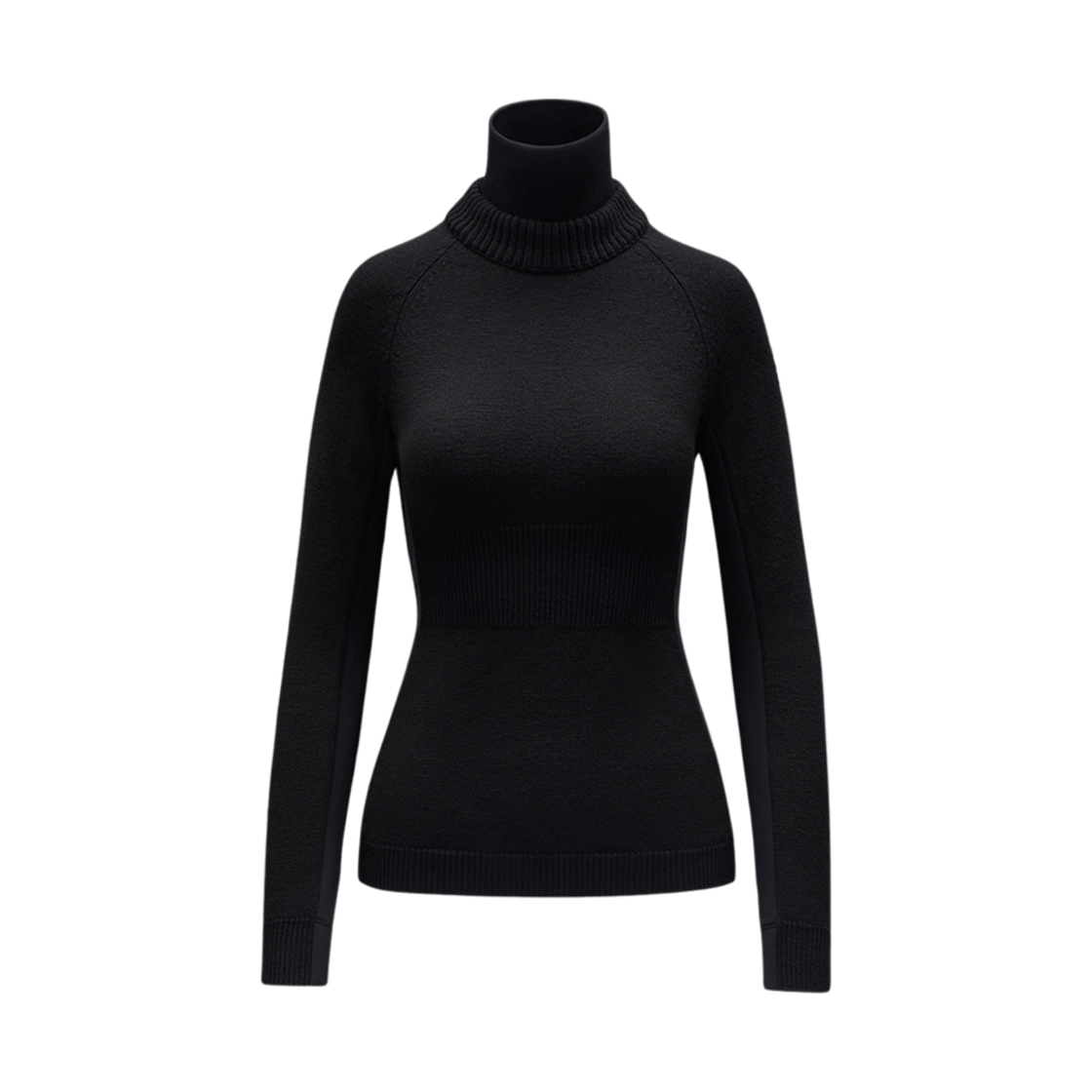 I2-098-9F00003-A9462-999 (W) Moncler Wool & Fleece Polo Neck Jumper Black - 23FW