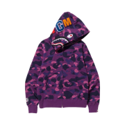 BAPE Color Camo Shark Full Zip Hoodie Purple