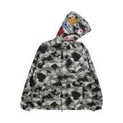 (W) BAPE Sta Camo Oversized Full Zip Hoodie Jacket Black