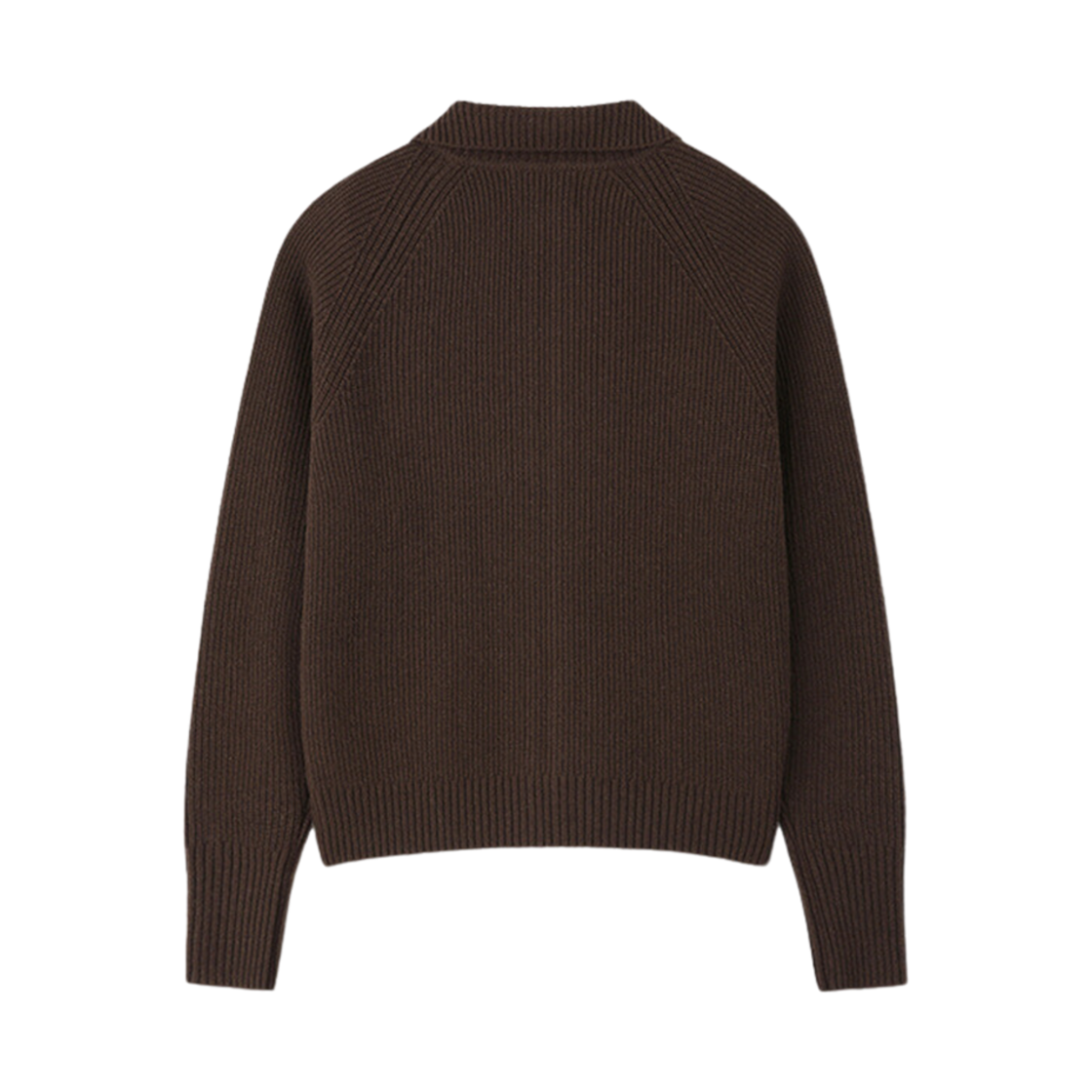 토니웩 슈퍼 파인 메리노 울 플래킷 집업 니트 다크 브라운(Tonywack Super Fine Merino Wool Placket Zip Up Knit Dark Brown) - 2