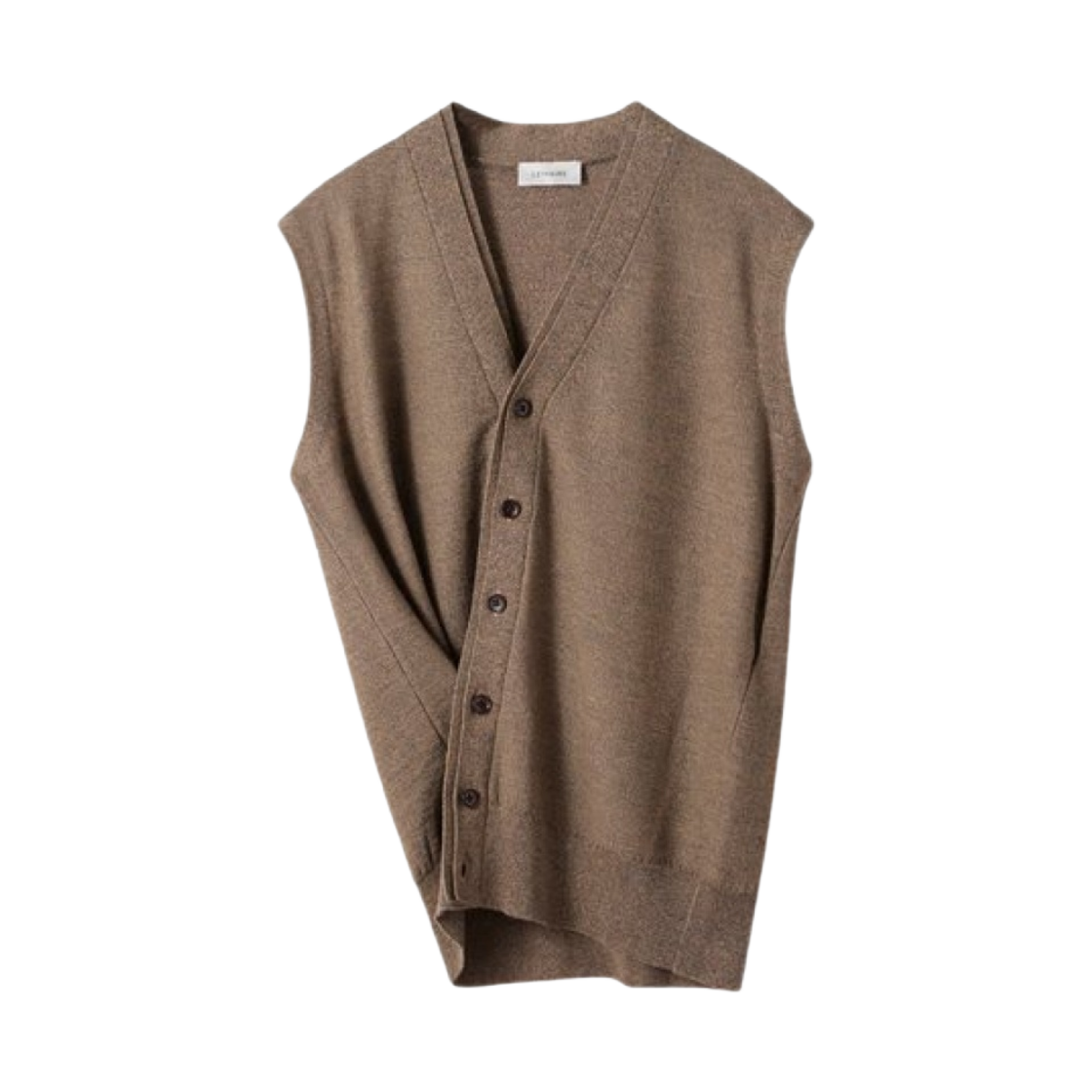 (W) 르메르 메리노 블렌드 슬리브리스 트위스트 가디건 머스타드 신((W) Lemaire Merino Blend Sleeveless Twisted Cardigan Mustard Chine) - 1