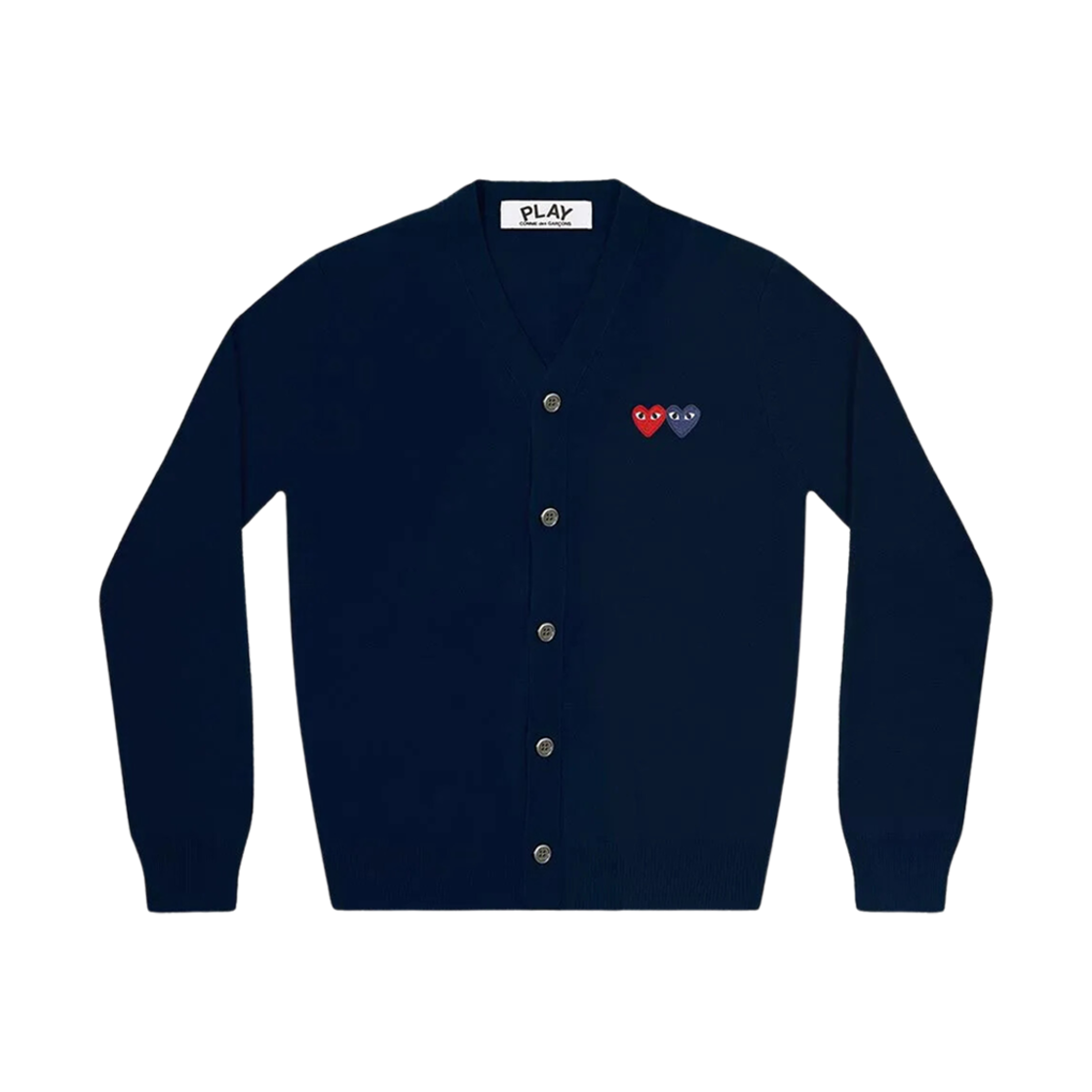 AX-N058-051-2 Play Comme des Garcons Double Heart Cardigan Navy